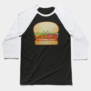 Juicy Burger - A Happy Cute Hamburger With Kawaii Face Baseball T-Shirt